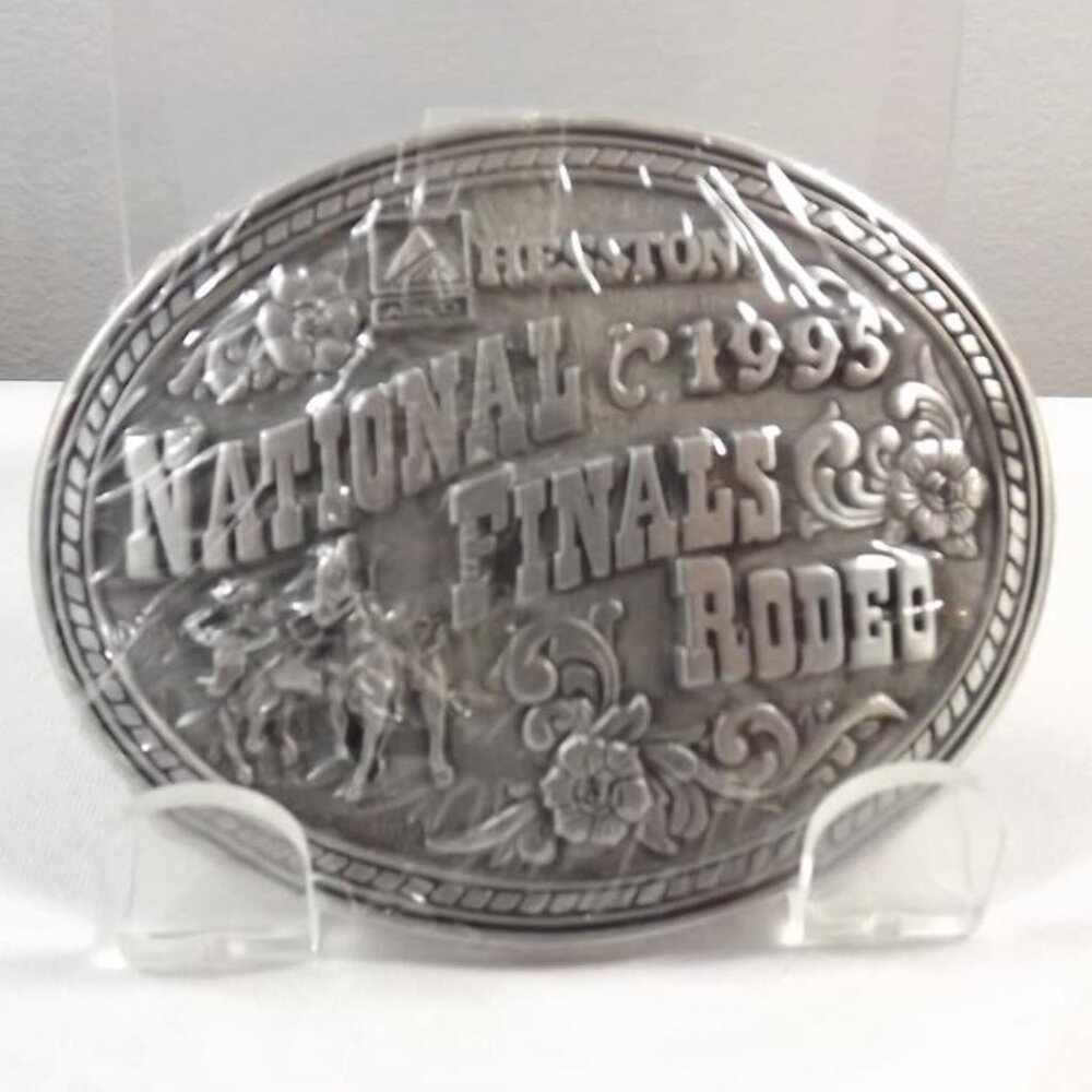 National Finals Rodeo 1995 HESSTON New Old Stock Belt Buckle